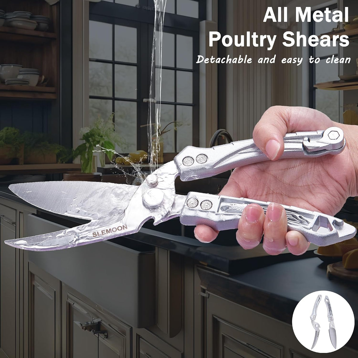 Heavy Duty Kitchen Poultry Shears Professional Food Scissors Black