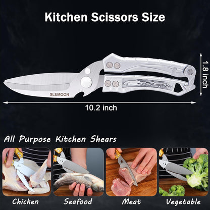 Heavy Duty Kitchen Poultry Shears Professional Food Scissors Black