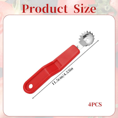 4Pcs Strawberry Huller, Stainless Steel Tomato Corer, Strawberry Huller Stem Remover Corer Tool Kitchen, Canning Supplies for Fruit and Vegetable