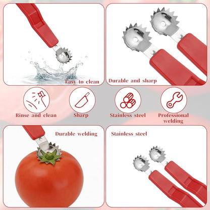 4Pcs Strawberry Huller, Stainless Steel Tomato Corer, Strawberry Huller Stem Remover Corer Tool Kitchen, Canning Supplies for Fruit and Vegetable