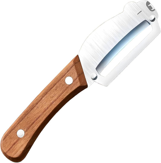 Vegetable Peeler Wood Handle Stainless Blade for Fruit Potato Apple | Multifunctional Peeler,Thickened Sharp Stainless Blade,Anti-slip Ultra Sharp for for Carrot Pumpkin Sugarcane Kitchen Tool