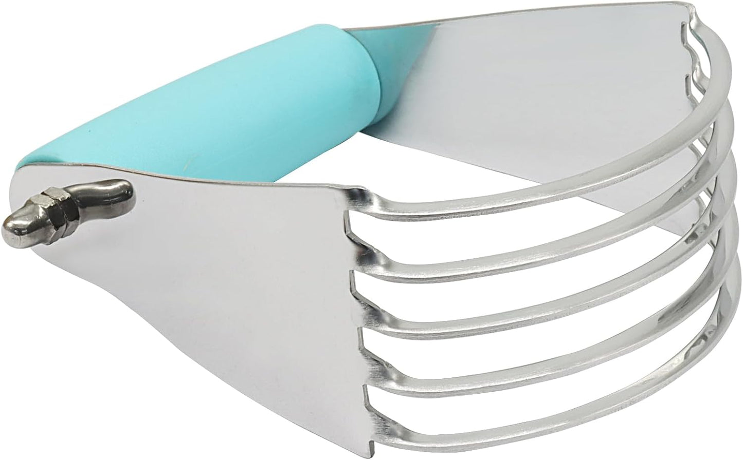 Pastry Shortening Blender Cutter, Stainless Steel, Turquoise | Dough Masher for Butter Biscuit, Baking Kneading Dough, For Flakier and Fluffier Pie Crusts/Almond
