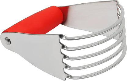 Pastry Shortening Blender Cutter, Stainless Steel, Turquoise | Dough Masher for Butter Biscuit, Baking Kneading Dough, For Flakier and Fluffier Pie Crusts/Almond