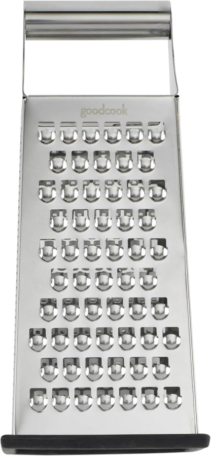 Gourmet 4-sided Box Grater, Stainless Steel, Stay Sharp Etched Blades, Non-slip Base