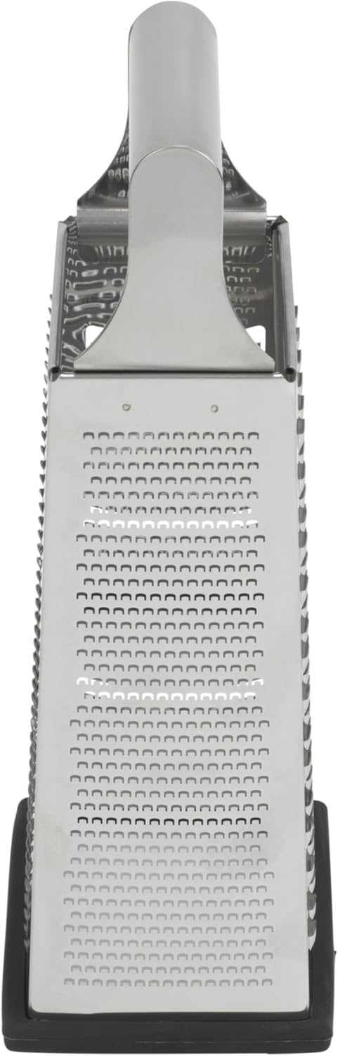 Gourmet 4-sided Box Grater, Stainless Steel, Stay Sharp Etched Blades, Non-slip Base