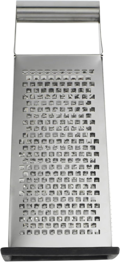 Gourmet 4-sided Box Grater, Stainless Steel, Stay Sharp Etched Blades, Non-slip Base