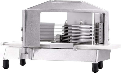 Commercial Tomato Slicer, 3/16-Inch Tomato Cutter Vegetable Slicer, Manual Tomato Cutter with Built-in Cutting Board, Stainless Steel Blades for Restaurant or Home Use