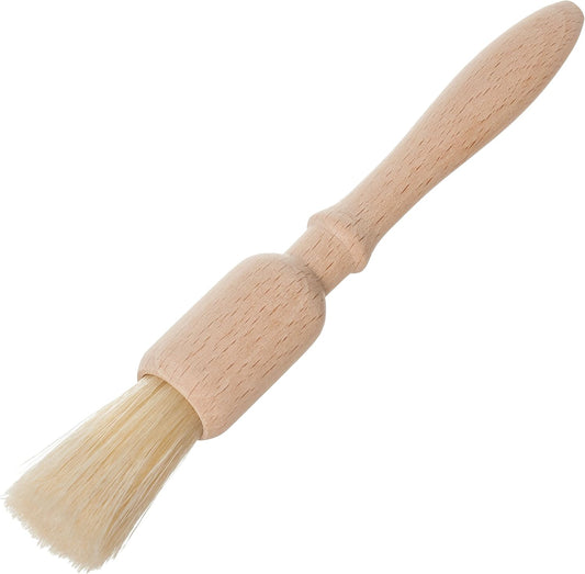Natural Pig Bristle Pastry Brush with Untreated Beechwood Handle for Basting, Glazing and Applying Eggwash, 7-1/4 inches - Pastry Brush for Cooking and Baking, Made in Germany