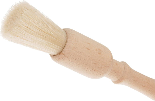 Natural Pig Bristle Pastry Brush with Untreated Beechwood Handle for Basting, Glazing and Applying Eggwash, 7-1/4 inches - Pastry Brush for Cooking and Baking, Made in Germany