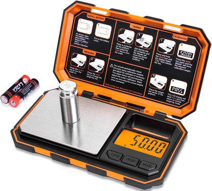 Digital Pocket Scale, 500g x 0.01g Gram Scale, Mini Scale 6 Units Jewelry Scale with LCD Display, Tare Function for Food, Jewelry, Coin, Coffee