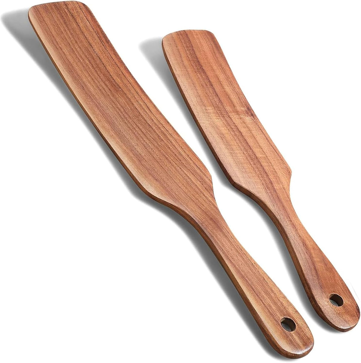 Spurtle Set, Natural Acacia Wooden Kitchen Utensils Set of 4, Wooden Spoons Utensils for Cooking, stirring, Mixing, Serving, spurtles kitchen tools as seen on tv for NonSick Cookware