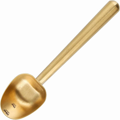 Stainless Steel Long Hollow Handle Coffee Scoop,7g Measuring Spoon for Ground Coffee and Loose Leaf Tea, Rose Gold-Black