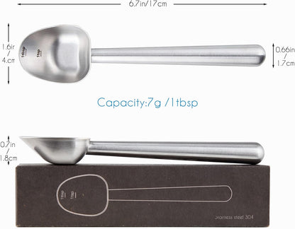 Stainless Steel Long Hollow Handle Coffee Scoop,7g Measuring Spoon for Ground Coffee and Loose Leaf Tea, Rose Gold-Black