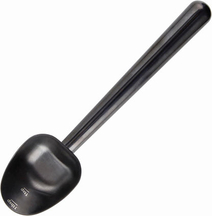 Stainless Steel Long Hollow Handle Coffee Scoop,7g Measuring Spoon for Ground Coffee and Loose Leaf Tea, Rose Gold-Black