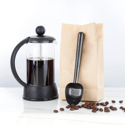 Stainless Steel Long Hollow Handle Coffee Scoop,7g Measuring Spoon for Ground Coffee and Loose Leaf Tea, Rose Gold-Black