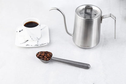 Stainless Steel Long Hollow Handle Coffee Scoop,7g Measuring Spoon for Ground Coffee and Loose Leaf Tea, Rose Gold-Black
