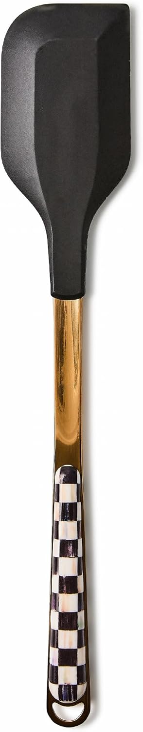 Silicone Spatula, Black-and-White Courtly Check | Decorative utensil, kitchen spatula with silicone head and stainless-steel handle, 11.75" L