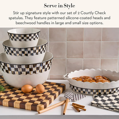 Silicone Spatula, Black-and-White Courtly Check