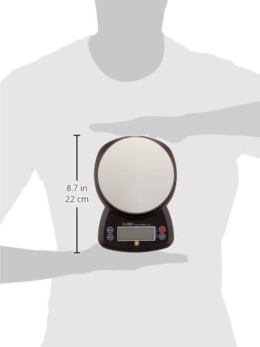 CJ-4000 Compact Digital Weigh Scale 4000g x 0.5g PCS JScale Black AC Adapter | 4000 G Capacity, 0.5 G Accuracy, Stainless Steel Tray, Tare and Pcs Count, AC Adapter Plus 3x Aaa Batteries Included