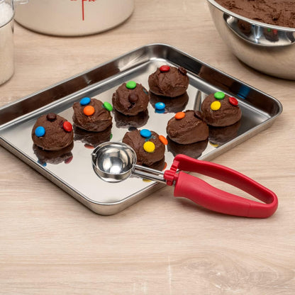 Ice Cream Scoop 1 Case 1.4 oz Stainless Steel Portioner Commercial Kitchen Tool Comfortable Grip Dishwasher-Safe Ambidextrous Handle