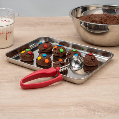 Ice Cream Scoop 1 Case 1.4 oz Stainless Steel Portioner Commercial Kitchen Tool Comfortable Grip Dishwasher-Safe Ambidextrous Handle