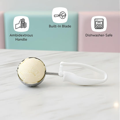 Ice Cream Scoop 1 Case 1.4 oz Stainless Steel Portioner Commercial Kitchen Tool Comfortable Grip Dishwasher-Safe Ambidextrous Handle
