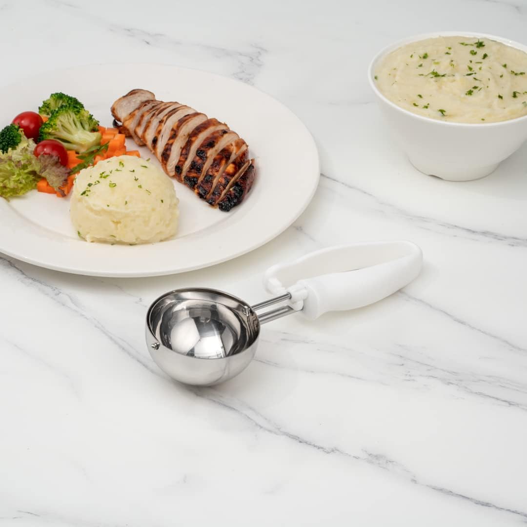 Ice Cream Scoop 1 Case 1.4 oz Stainless Steel Portioner Commercial Kitchen Tool Comfortable Grip Dishwasher-Safe Ambidextrous Handle