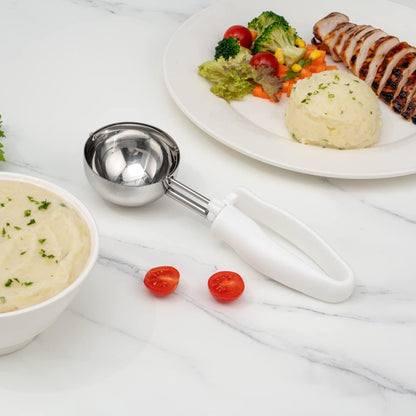 Ice Cream Scoop 1 Case 1.4 oz Stainless Steel Portioner Commercial Kitchen Tool Comfortable Grip Dishwasher-Safe Ambidextrous Handle
