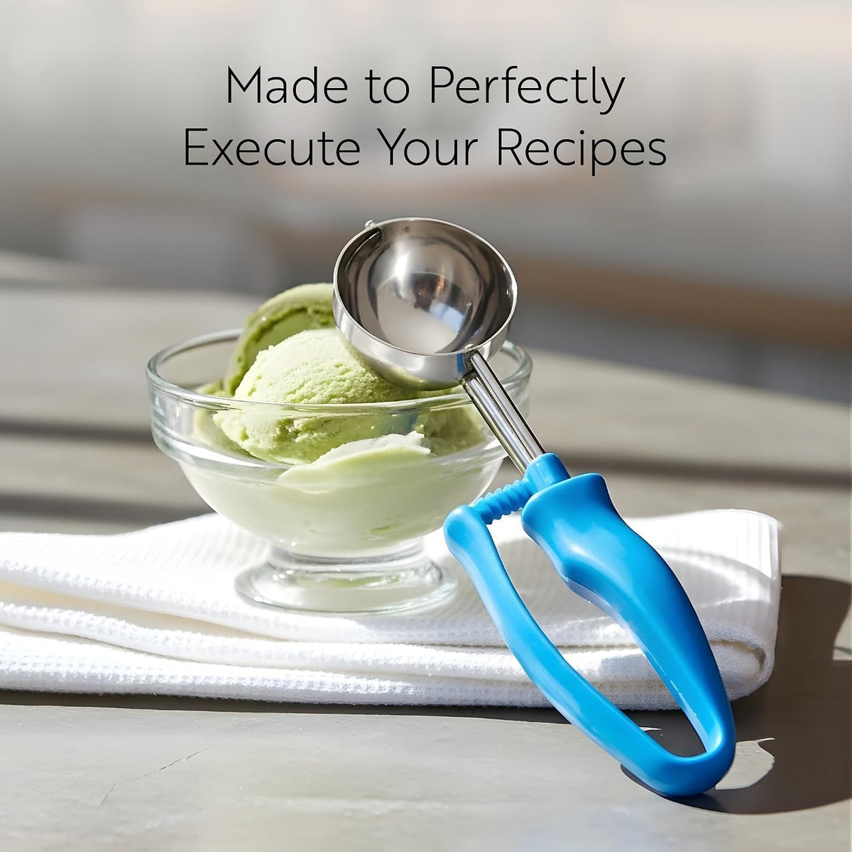 Ice Cream Scoop 1 Case 1.4 oz Stainless Steel Portioner Commercial Kitchen Tool Comfortable Grip Dishwasher-Safe Ambidextrous Handle