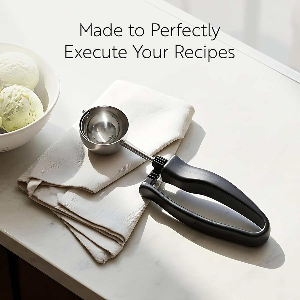 Ice Cream Scoop 1 Case 1.4 oz Stainless Steel Portioner Commercial Kitchen Tool Comfortable Grip Dishwasher-Safe Ambidextrous Handle