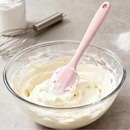 Silicone Spatula Set - Rubber Spatula - 600°F Heat Resistant Baking Spoon & Spatulas (Pink)