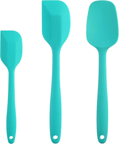 Silicone Spatula Set - Rubber Spatula - 600°F Heat Resistant Baking Spoon & Spatulas (Pink)