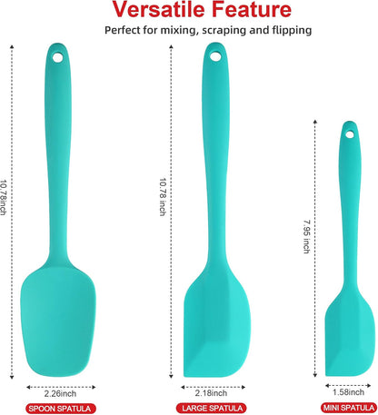 Silicone Spatula Set - Rubber Spatula - 600°F Heat Resistant Baking Spoon & Spatulas (Pink)