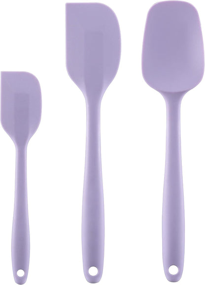 Silicone Spatula Set - Rubber Spatula - 600°F Heat Resistant Baking Spoon & Spatulas (Pink)