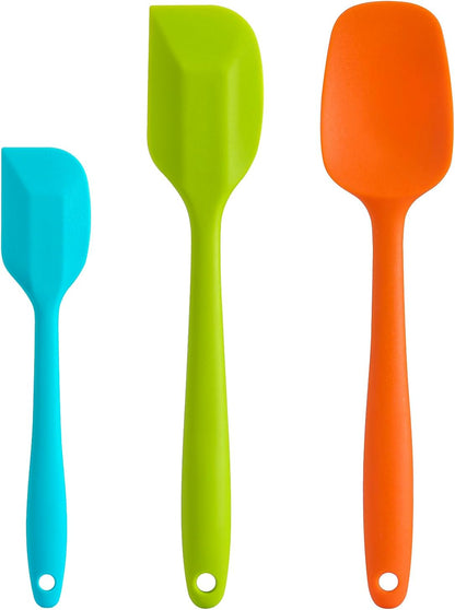 Silicone Spatula Set - Rubber Spatula - 600°F Heat Resistant Baking Spoon & Spatulas (Pink)