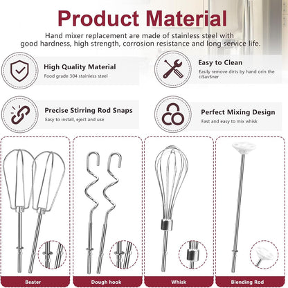 Hand Mixer Accessories and Attachments Beater, Whisk for Kitchenaid Mixers