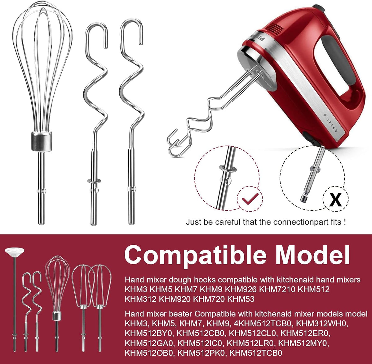 Hand Mixer Accessories and Attachments Beater, Whisk for Kitchenaid Mixers