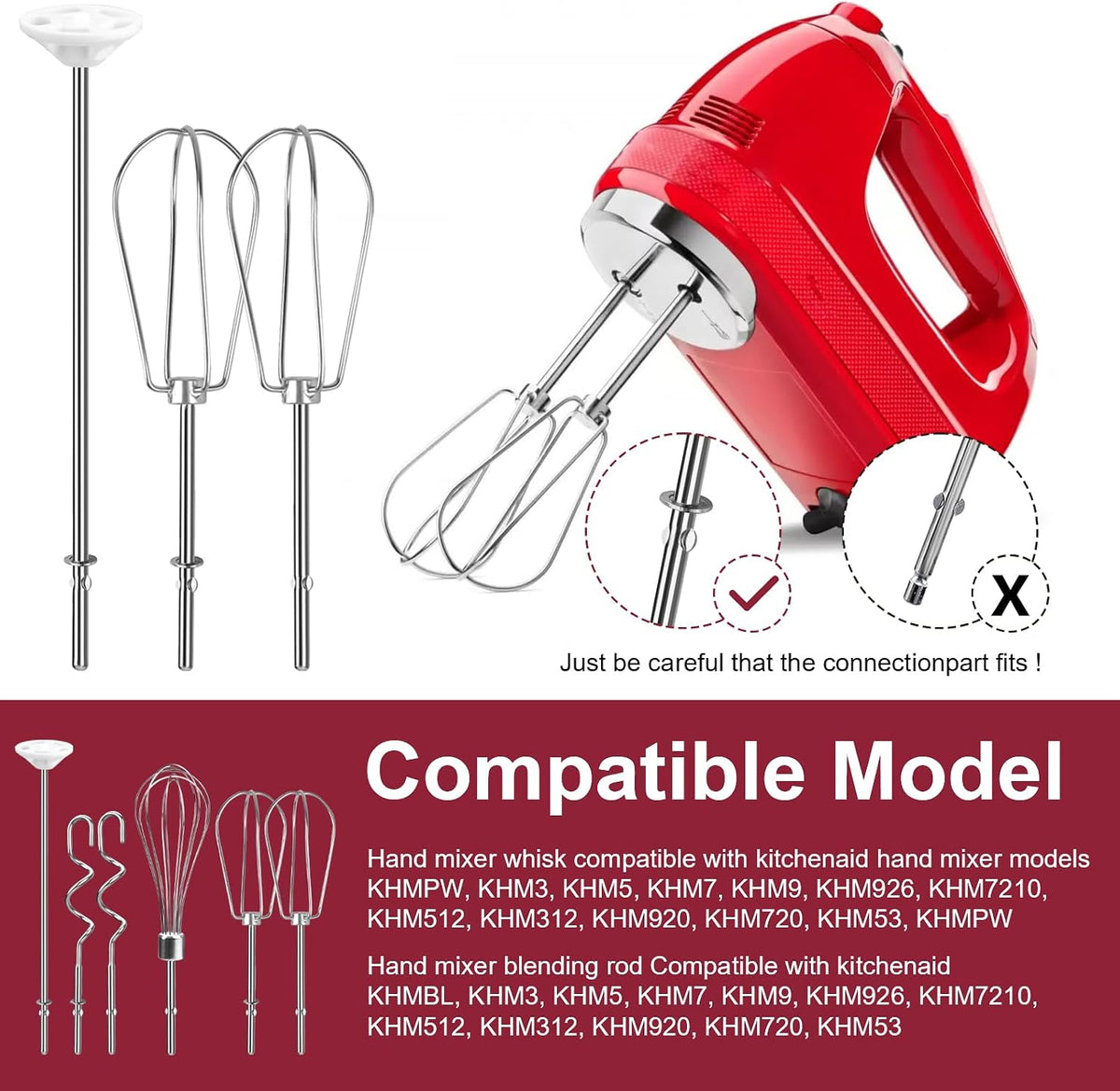 Hand Mixer Accessories and Attachments Beater, Whisk for Kitchenaid Mixers