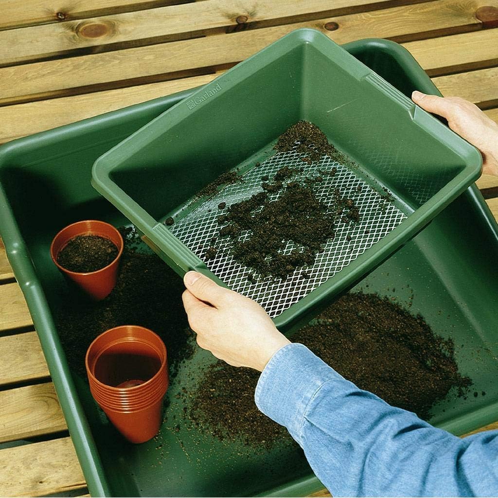 Mesh Garden Sieve, Fine Galvanized Screen for Efficient Soil Sifting and Planting Preparation, 14.25”x12.75”x5.5” (Standard)