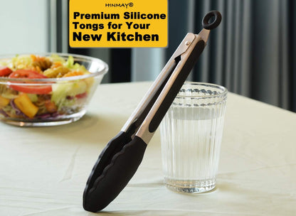 Stainless Steel Kitchen Tongs 9-Inch Cooking Tongs, Set of 3