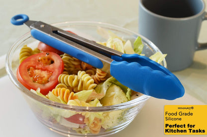 Stainless Steel Kitchen Tongs 9-Inch Cooking Tongs, Set of 3