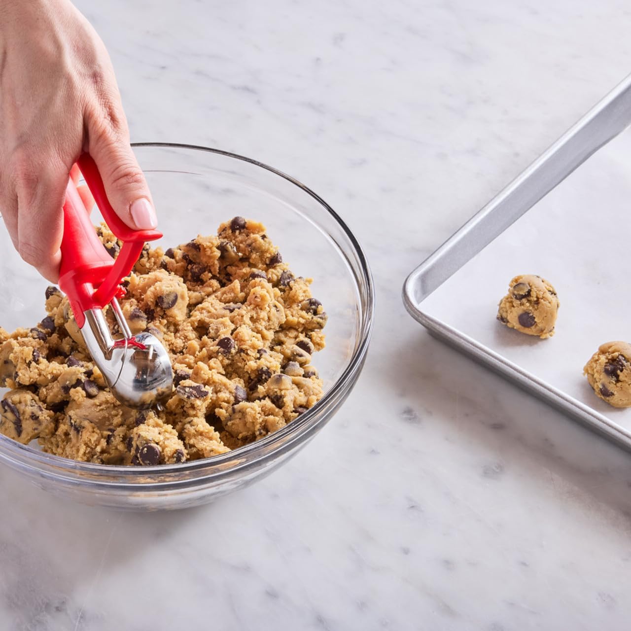 Baking Company 2-Tablespoon Cookie Scoop Dough Portions for Large Drop Cookies, Biscuits, Pancakes, and Whoopie Pies