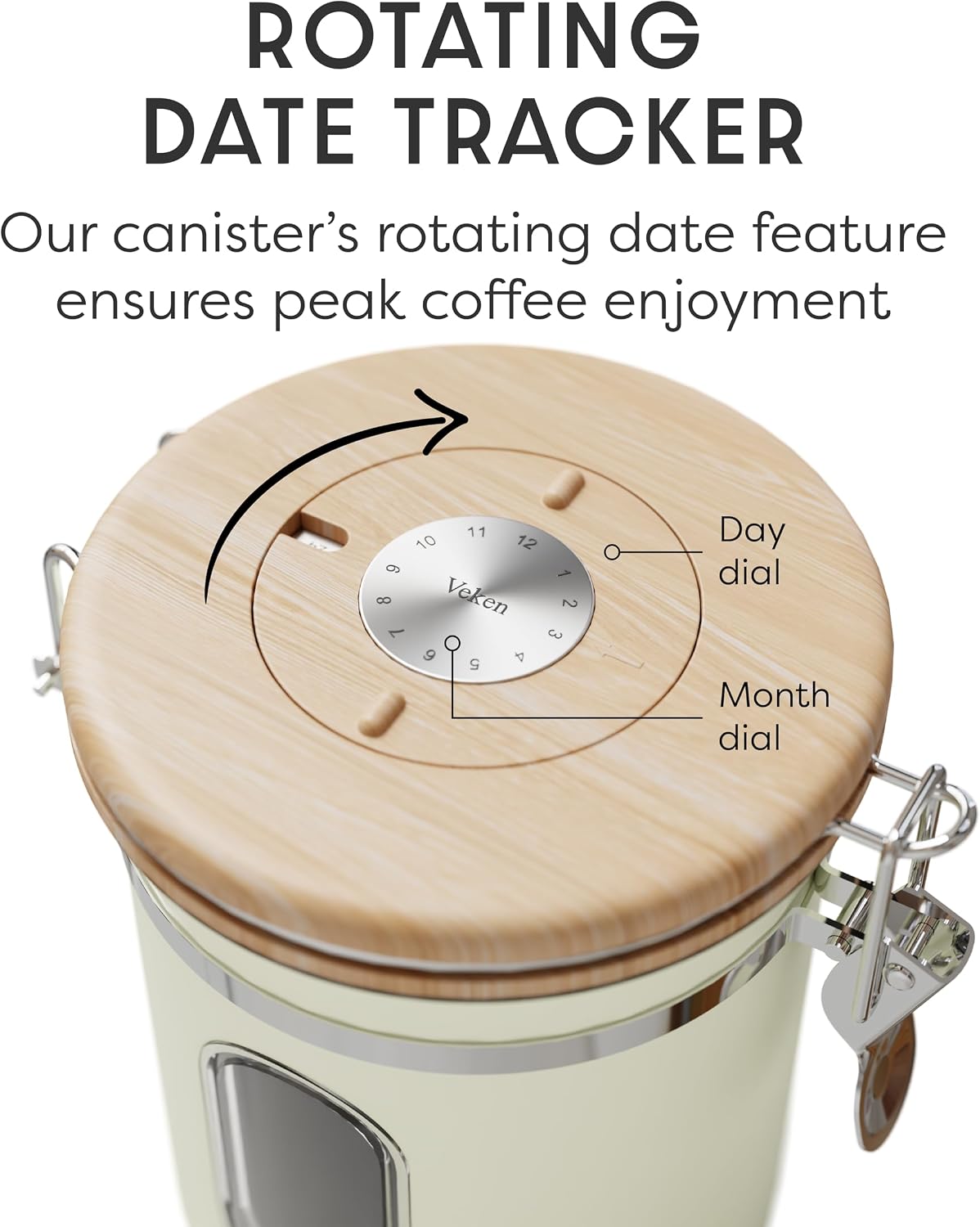 Coffee Canister with Window, Airtight Stainless Steel Container, 22OZ
