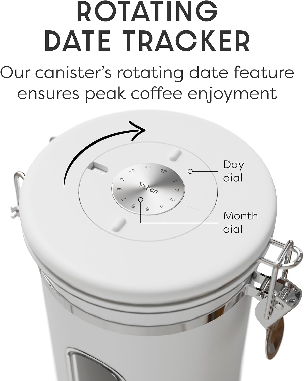 Coffee Canister with Window, Airtight Stainless Steel Container, 22OZ