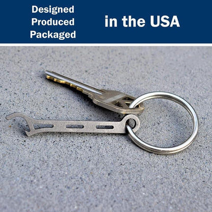 Brew Soldier Bottle Opener - Thin Titanium Bottle Opener with Key Ring - Made in the USA (Sandblasted)