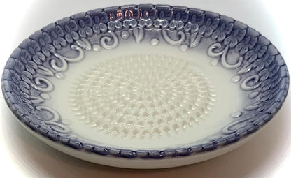 Premium Ceramic Garlic Grater Plate Set - Purple Embossed