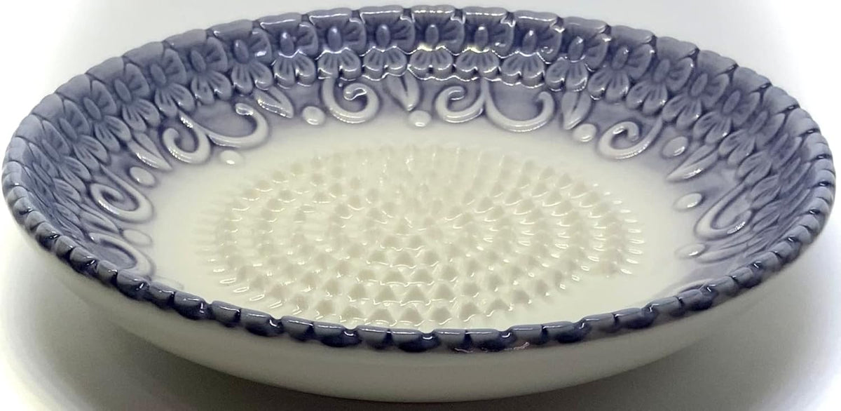 Premium Ceramic Garlic Grater Plate Set - Purple Embossed