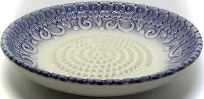 Premium Ceramic Garlic Grater Plate Set - Purple Embossed
