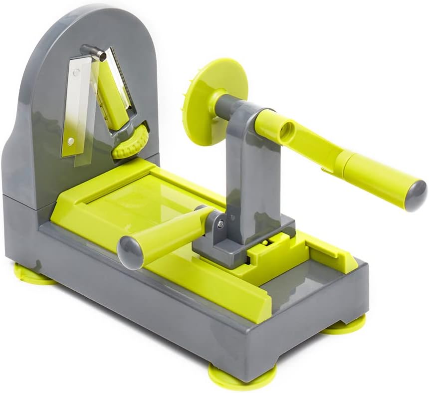 4 Function Tabletop Spiralizer, Green | 4 Razor Sharp Blades | Safety Guards Protect While Using | Durable | Easy to Clean | Great for Vegetables & Fruit | Healthy Way to Prepare Meals