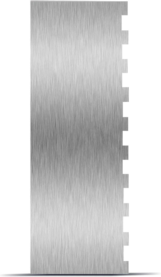 9 Inch Stainless Steel Cake Scraper, Cream Cake Scraper Sided Patterned Edge Stripe Edge Smoother Scraper Cake Smoother Frosting Scraper Cake Decorating Comb for Mousse Butter Cream